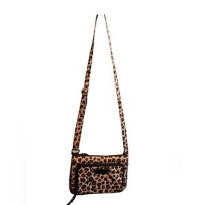 Vera Bradley Leopard Print Crossbody Shoulder Bag - Brown